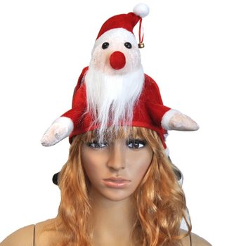 CAPPELLO BABBO NATALE SULLA TESTA (3 pz.)