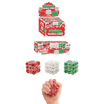 SQUEEZY GLITTER BAUBLE CUBES - CON GLITTER - SET DA 3 CUBI - CON RIEMPIMENTO SUGAR - IN DISPLAY (6 SET)