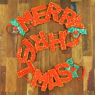 GHIRLANDA DI NATALE DI LUSSO MERRY CHRISTMAS (6 pz.)