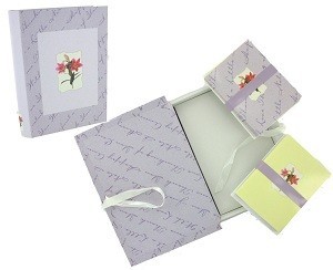 Libro con Biglietti d'Auguri - Motivo Floreale (2 pz)