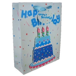 SACCHETTO REGALO - HAPPY BIRTHDAY BLU (12 pz.)