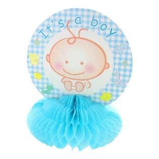 DECORAZIONE TAVOLO NASCITA - BABY BLU (8 pz.)