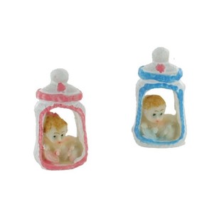 Decorazione Nascita - Neonato in Biberon 5,5 cm (12 pz.)