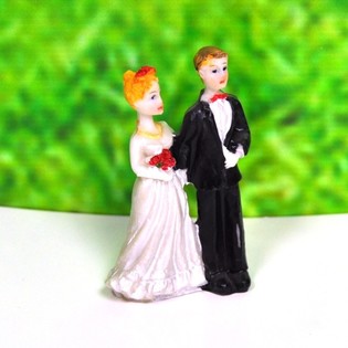 Cake Topper Sposi Statuina per Torta 8 cm (10 pz.)