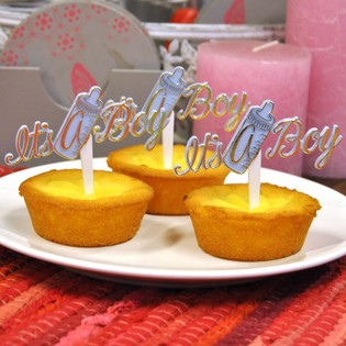 Stuzzicadenti per Cupcake Nascita - It's a Boy (12 pz.)