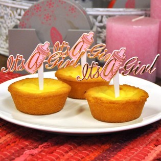 Topper per Cupcake Nascita - It's a Girl (12 pz.)