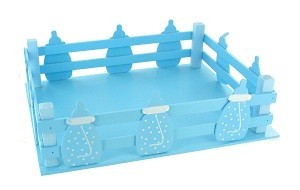 Cassettina Decorativa Blu con Biberon (2 pz.)