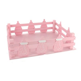 Cassetta decorativa rosa con biberon