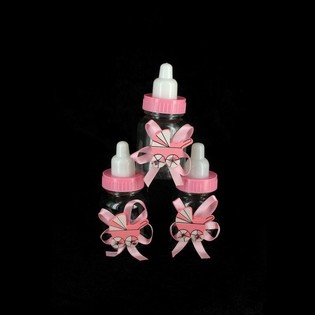 BIBERON DECORATIVI ROSA CON PASSEGGINO (12 pz)