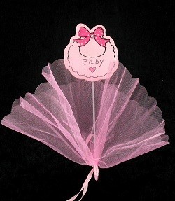 Pick decorativo in tessuto - Rosa Neonato (12 pz.)