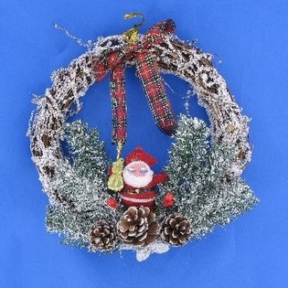 PICCOLO APPENDI PORTA NATALIZIO DI LUSSO CON EFFETE NEVE