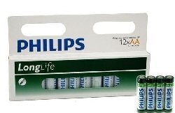 12x BATTERIE "PHILIPS - SUPER HEAVY DUTY" AA - LONGLIFE (12 pz in Blister)