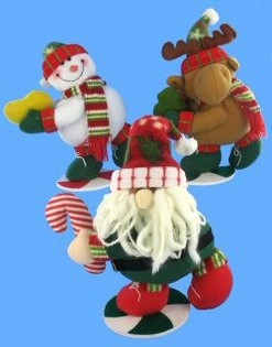 Figurine di Natale di Lusso su Piedistallo (4 pz.)