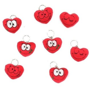 PORTACHIAVI CUORI DI PELUCHE (6 pz.)