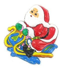 PIATTO DECORATIVO - BABBO NATALE SULLA SLITTA (6 pz.)