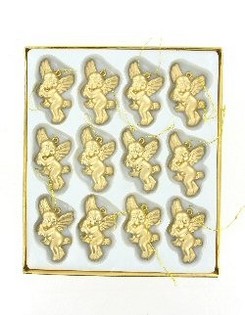 12 Angeli di Natale Dorati in Scatola