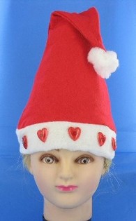 Cappello di Babbo Natale con cuori luminosi (12 pz)