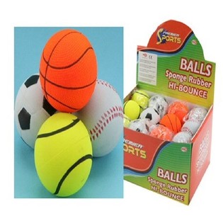 Palline Rimbalzine Sportive in Display (24 pz.)