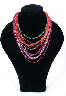 Collana Stile Ibiza Rosso/Viola (1 pz)