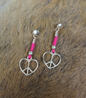 Orecchini a cuore rosa (1 pz)