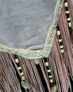 Sciarpa di Lusso Ibiza con Frange Rosa (1 pz)