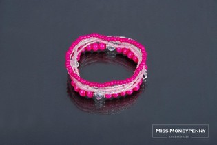 Bracciale Stile Ibiza a 7 Giri Rosa (1 pz) - Ingrosso