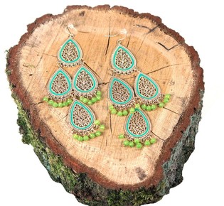 Orecchino verde turchese (1 pz)