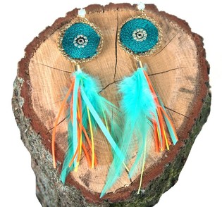 Orecchini colorati stile Ibiza (1 pz)