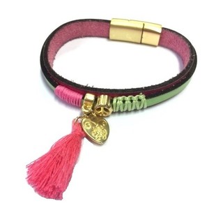 Braccialetto di Lusso Cuore Verde/Rosa (1 pz)