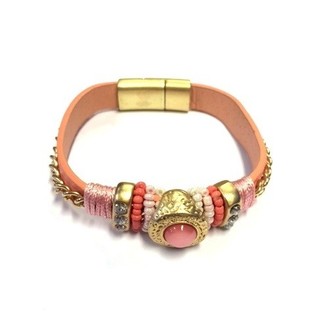 Bracciale di Lusso Stile Ibiza Rosa / Oro (1 pz.)