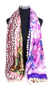 Sciarpa di Lusso Reversibile Ibiza Rosa/Lilla/Tigre (1 pz.)