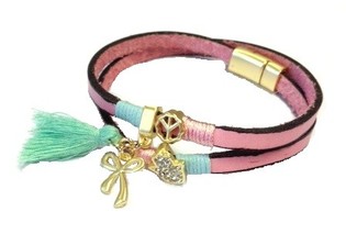 Braccialetto Rosa Stile Ibiza (1 pz)