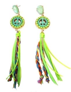 Orecchini Verdi Peace stile Ibiza (1 pz.)