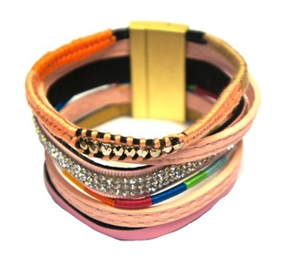 Braccialetto Stile Ibiza Rosa (1 pz)