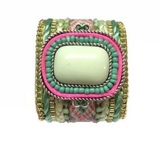 Bracciale largo con pietra menta (1 pz)