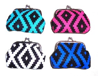 Portamonete Stile Ibiza in Mix di Colori (12 pz)