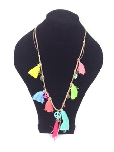 Collana in Stile Ibiza con Nappine e Simbolo della Pace (1 pz)