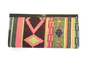 Portafoglio Nero/Rosa Stile Ibiza (1 pz)