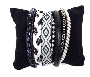 Braccialetto Stile Ibiza Nero/Bianco (1 pz)
