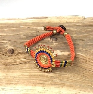HANDMADE ORIGINALS Bracciale Arancione/Marrone (1 pz)