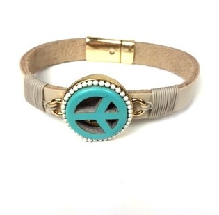 Braccialetto Taupe/Crema Peace (Stile Ibiza)