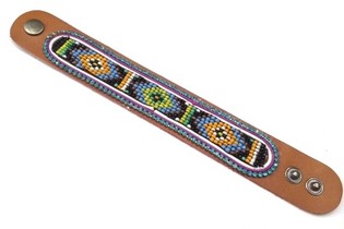 Bracciale in Pelle Azteco Strass Blu (1 pz)