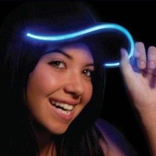 BERRETTO LED LUMINOSO / PARTY CAPS - COLORE: BLU (6 pz.)