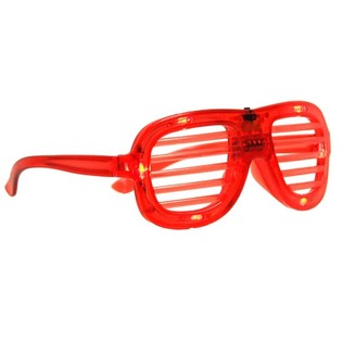 Occhiali SHUTTER SHADES con Illuminazione LED - Colore: Rosso (12 pz)