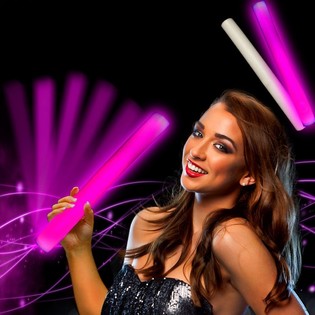 Bastone LED in Schiuma ROSA - Party Stick - 24 pz