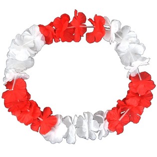 Collane Hawaiane Rosso/Bianco (50 pz.)
