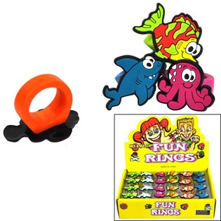 ANELLI PER BAMBINI IN ESPOSITORE - MODELLO: ANIMALI MARINI (24 pz.)