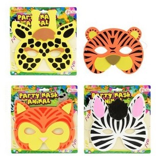 Maschere per Animali in Gomma Eva Assortite su Cartoncino (18 pz.)