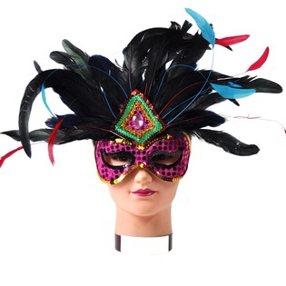Maschera per Occhi con Piume - Modello 9 (12 pz)