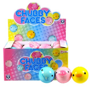 Palline di gommapiuma con simpatici musi di animali in espositore 6 cm (24 pz)